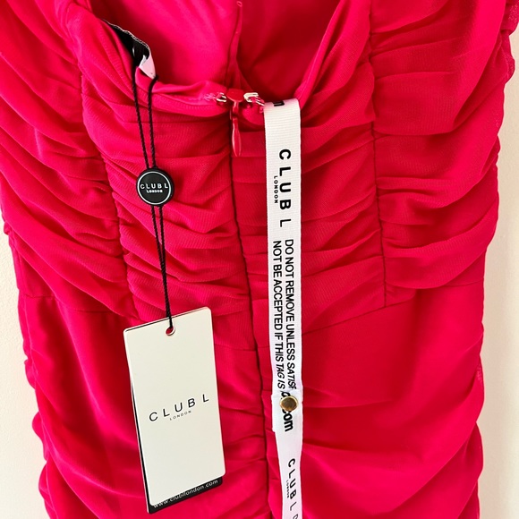 CLUB L LONDON NWT pink bodycon dress size US 4 - Picture 4 of 8